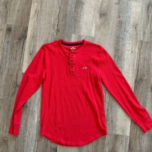 Red Hollister Henley shirt